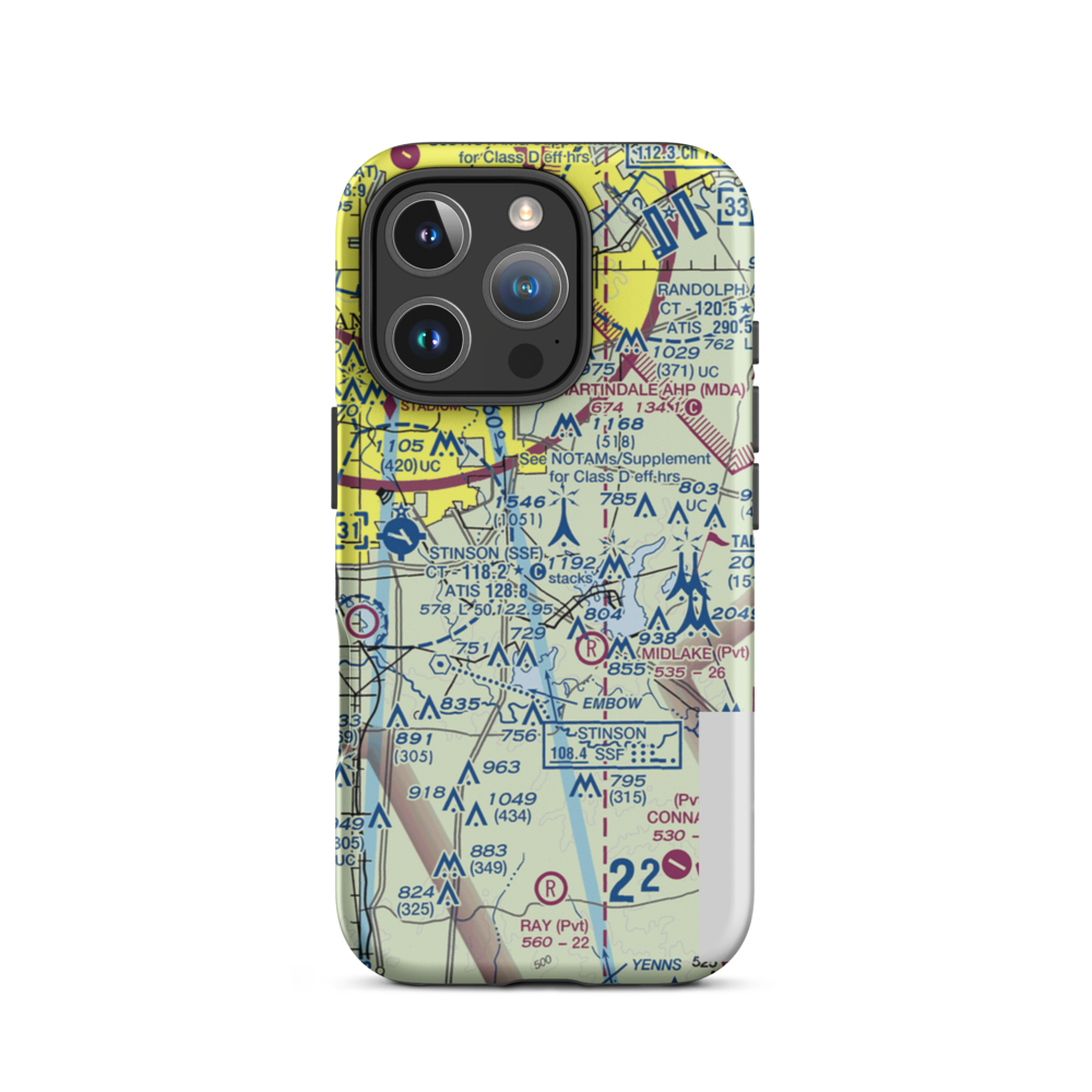 Cross-B Airport (24XA) VFR Sectional  Tough iPhone Case iPhone 16 Pro model shown