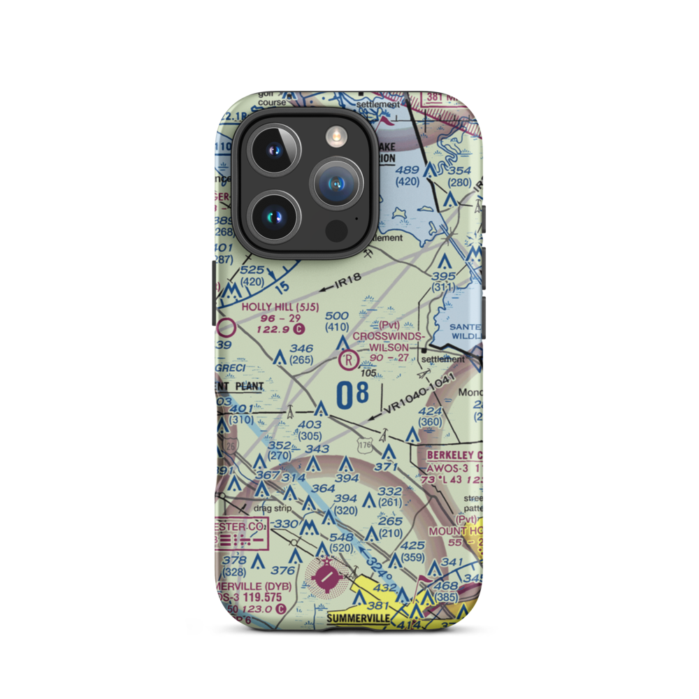 Crosswinds-Wilson Private Airport (SC37) VFR Sectional  Tough iPhone Case iPhone 16 Pro model shown