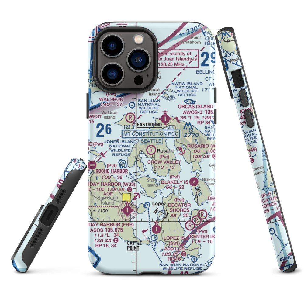 Crow Valley Airport (WA39) VFR Sectional  Tough iPhone Case iPhone 13 Pro Max model shown
