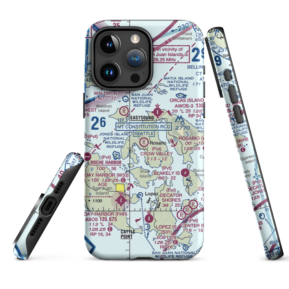 Crow Valley Airport (WA39) VFR Sectional  Tough iPhone Case iPhone 15 Pro Max model shown