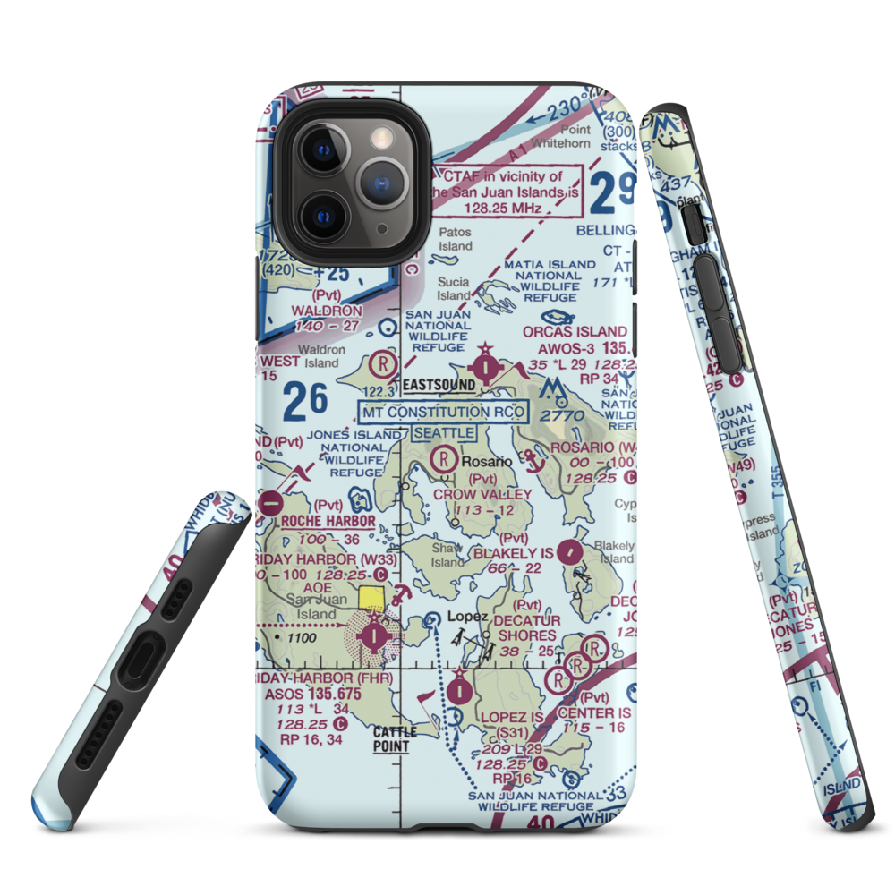 Crow Valley Airport (WA39) VFR Sectional  Tough iPhone Case iPhone 11 Pro Max model shown