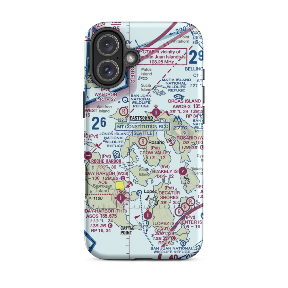 Crow Valley Airport (WA39) VFR Sectional  Tough iPhone Case iPhone 16 Plus model shown