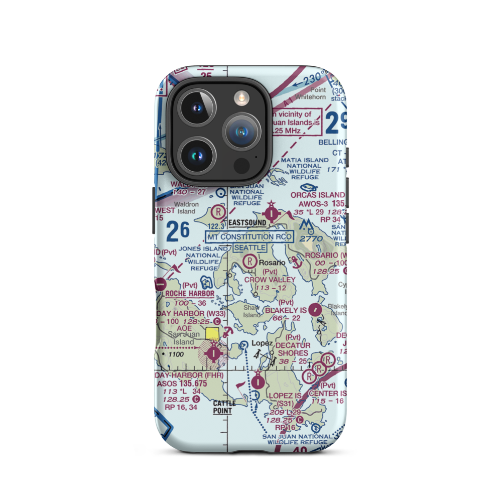 Crow Valley Airport (WA39) VFR Sectional  Tough iPhone Case iPhone 16 Pro model shown