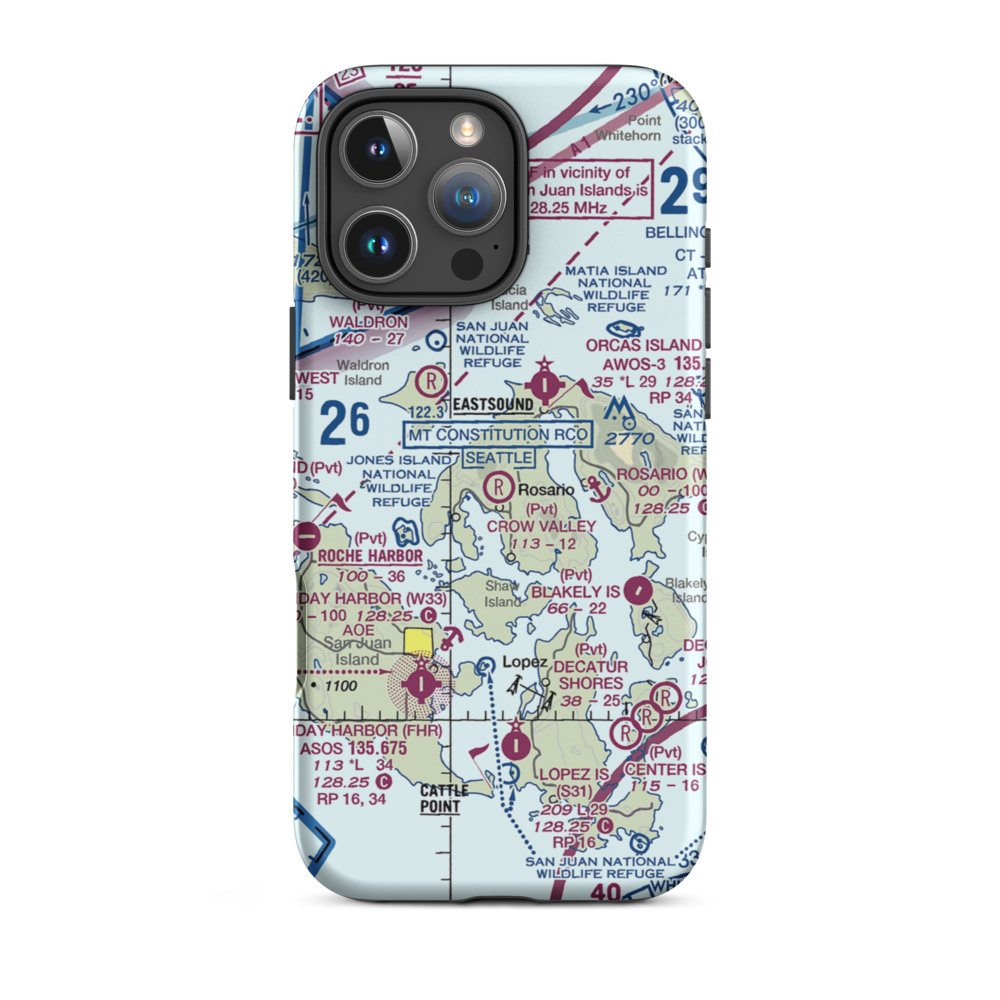 Crow Valley Airport (WA39) VFR Sectional  Tough iPhone Case iPhone 16 Pro Max model shown