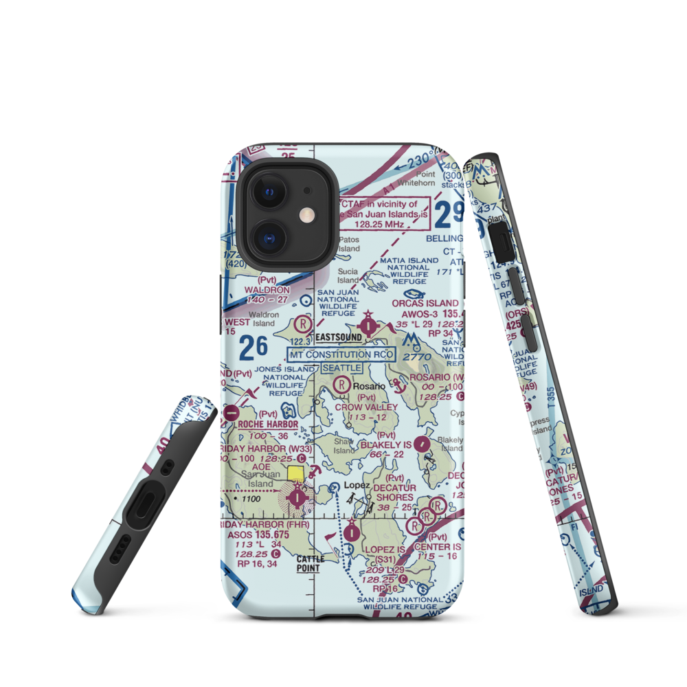 Crow Valley Airport (WA39) VFR Sectional  Tough iPhone Case iPhone 12 mini model shown