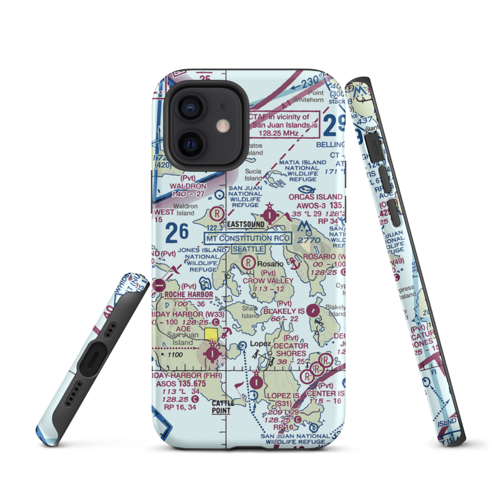 Crow Valley Airport (WA39) VFR Sectional  Tough iPhone Case iPhone 12 model shown