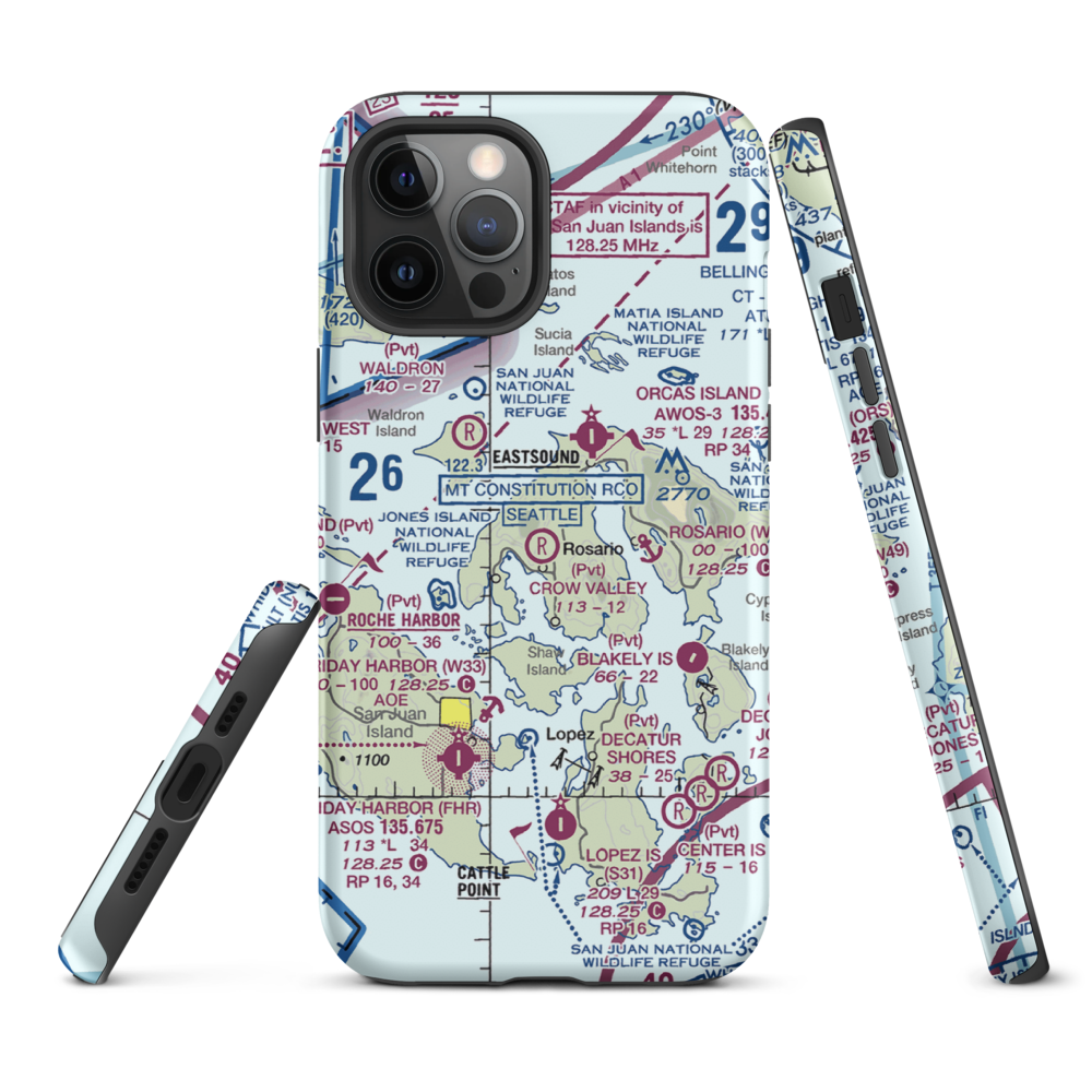 Crow Valley Airport (WA39) VFR Sectional  Tough iPhone Case iPhone 12 Pro Max model shown
