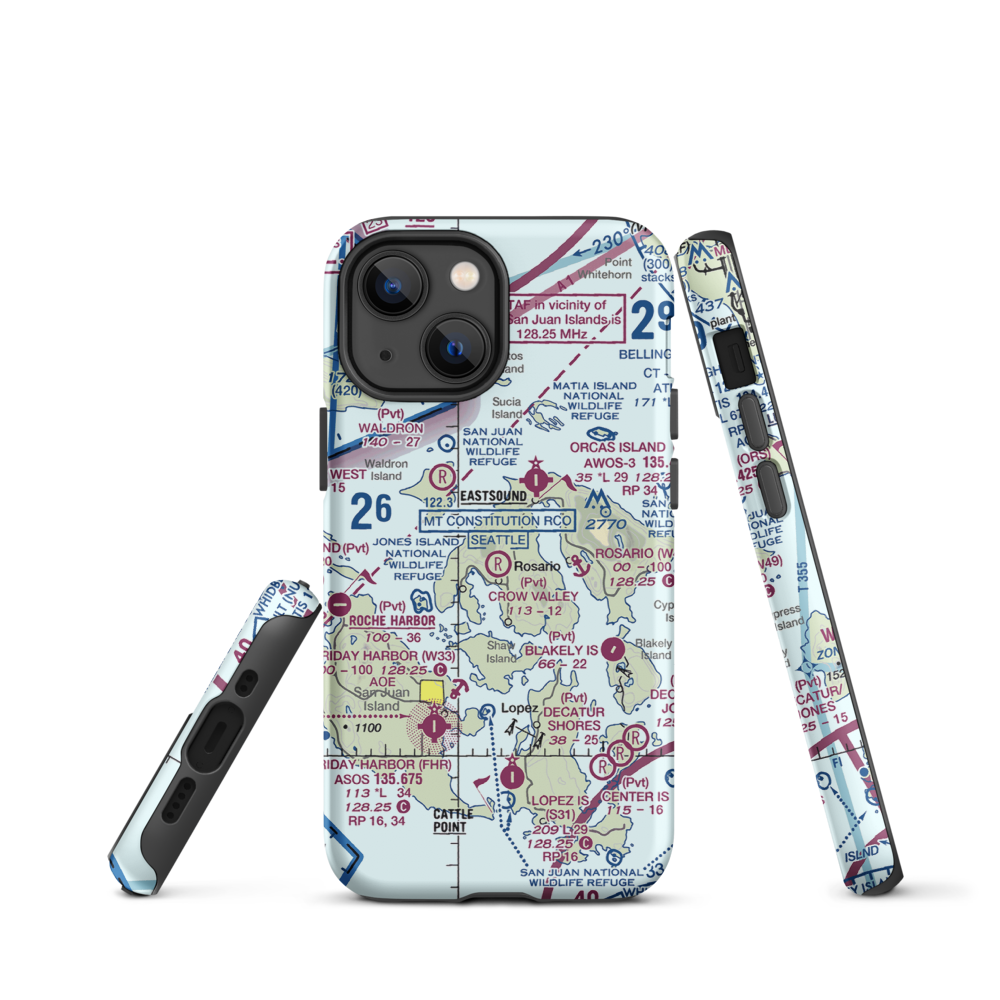 Crow Valley Airport (WA39) VFR Sectional  Tough iPhone Case iPhone 13 mini model shown