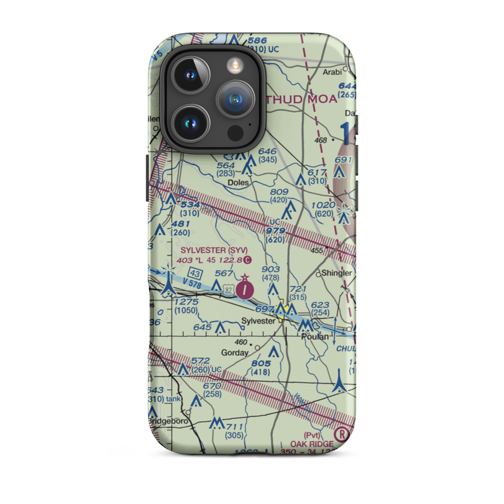 Crowe Airport (GA42) VFR Sectional  Tough iPhone Case iPhone 16 Pro Max model shown