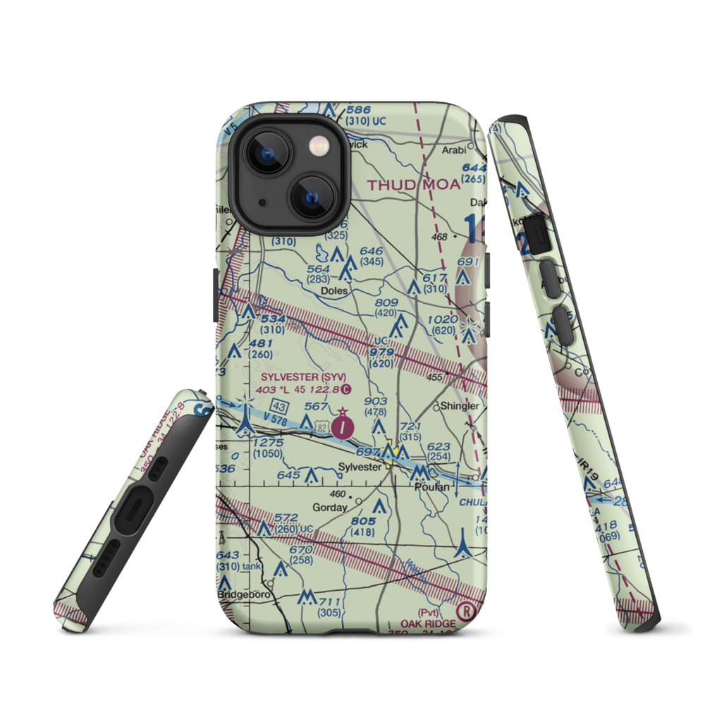 Crowe Airport (GA42) VFR Sectional  Tough iPhone Case iPhone 13 model shown