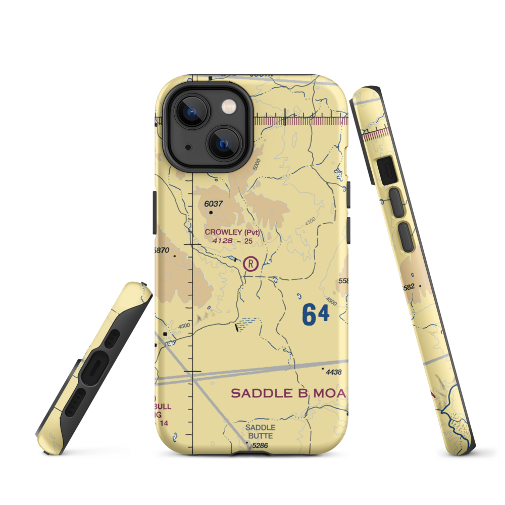 Crowley Ranch Airstrip (78OR) VFR Sectional  Tough iPhone Case iPhone 14 model shown