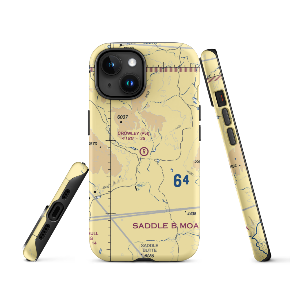 Crowley Ranch Airstrip (78OR) VFR Sectional  Tough iPhone Case iPhone 15 model shown