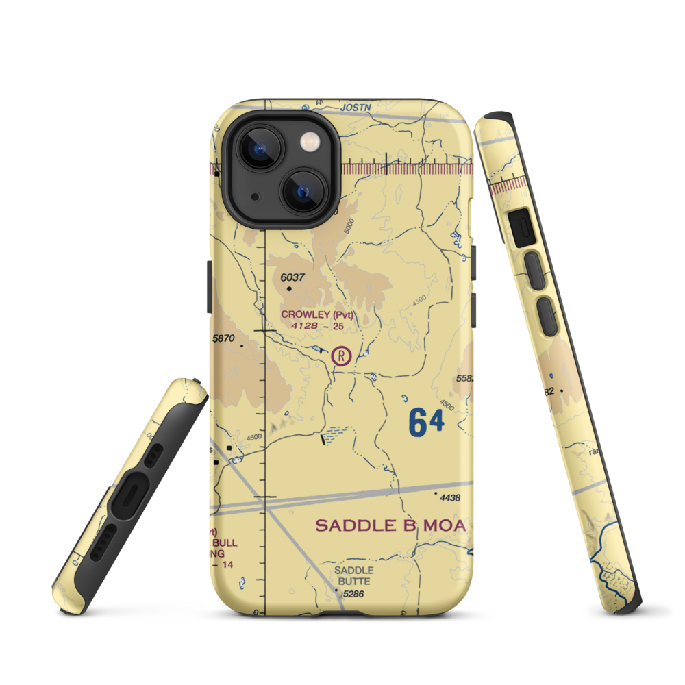 Crowley Ranch Airstrip (78OR) VFR Sectional  Tough iPhone Case iPhone 13 model shown