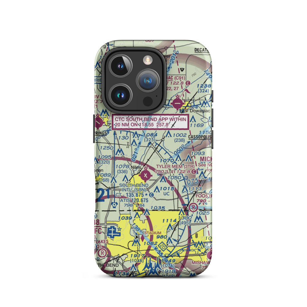 Crump Airport (MI22) VFR Sectional  Tough iPhone Case iPhone 16 Pro model shown