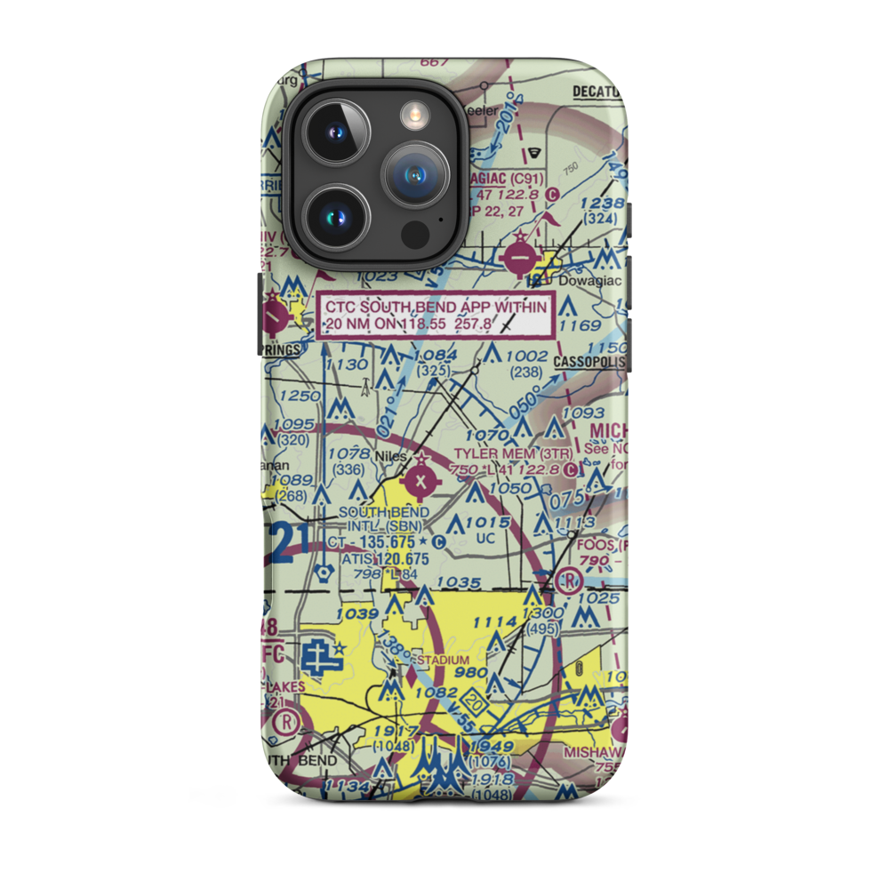 Crump Airport (MI22) VFR Sectional  Tough iPhone Case iPhone 16 Pro Max model shown