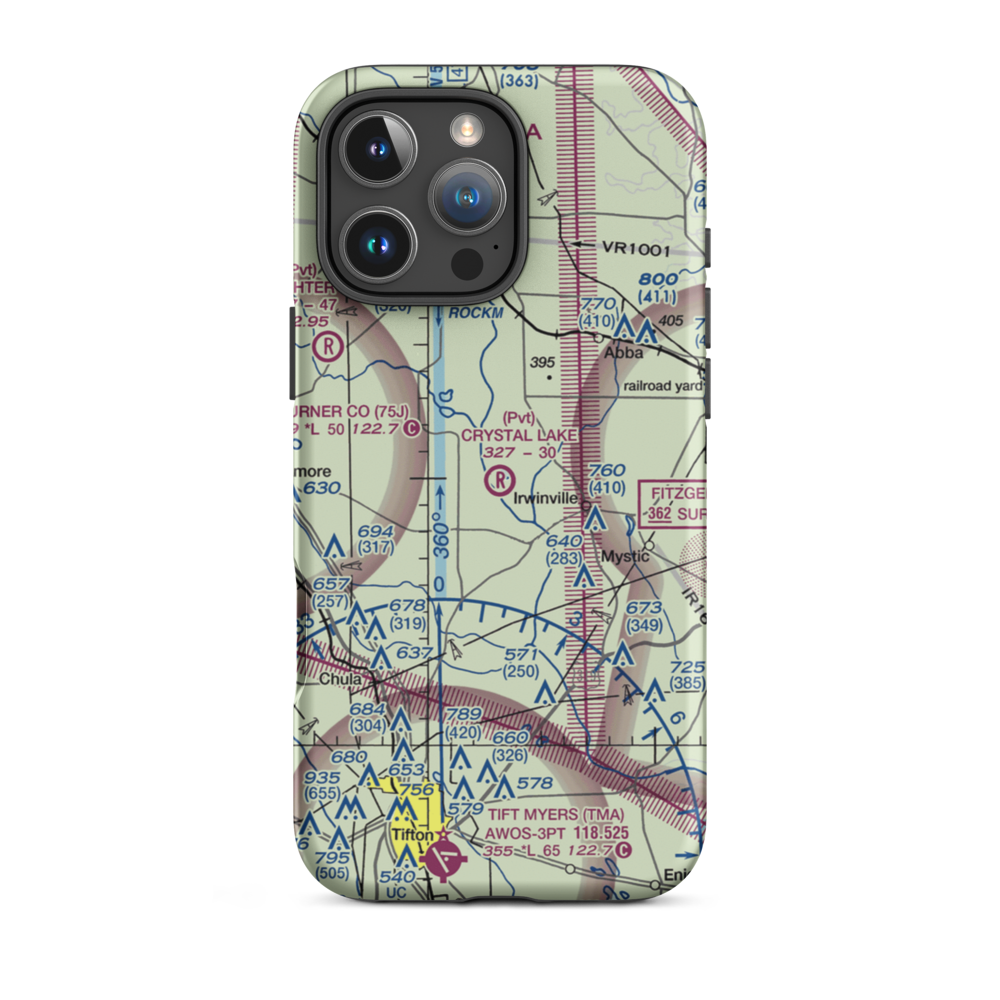 Crystal Lake Airpark (0GE1) VFR Sectional  Tough iPhone Case iPhone 16 Pro Max model shown