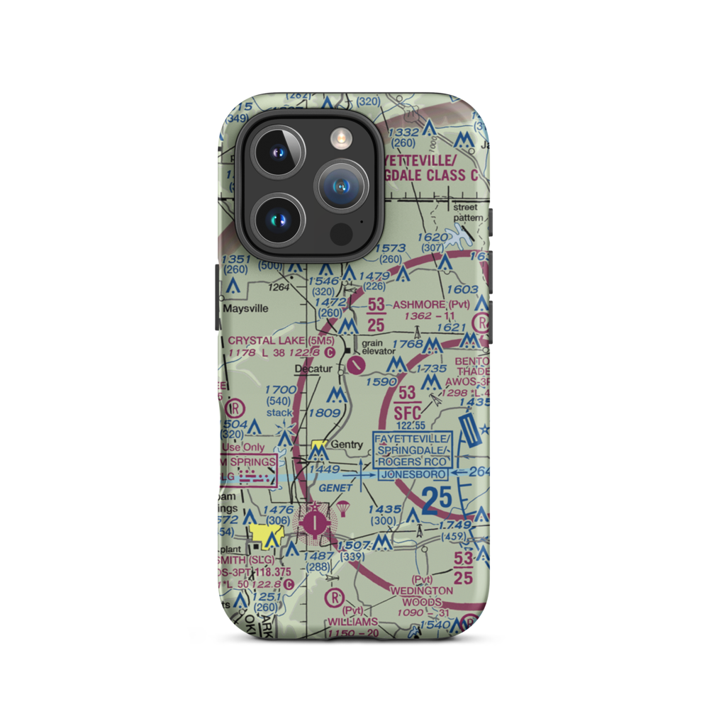 Crystal Lake Airport (5M5) VFR Sectional  Tough iPhone Case iPhone 16 Pro model shown