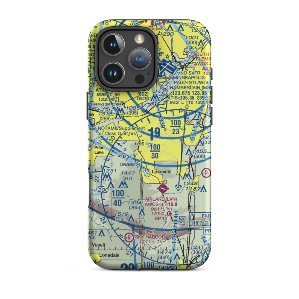 Crystal Lake Seaplane Base (MN09) VFR Sectional  Tough iPhone Case iPhone 16 Pro Max model shown