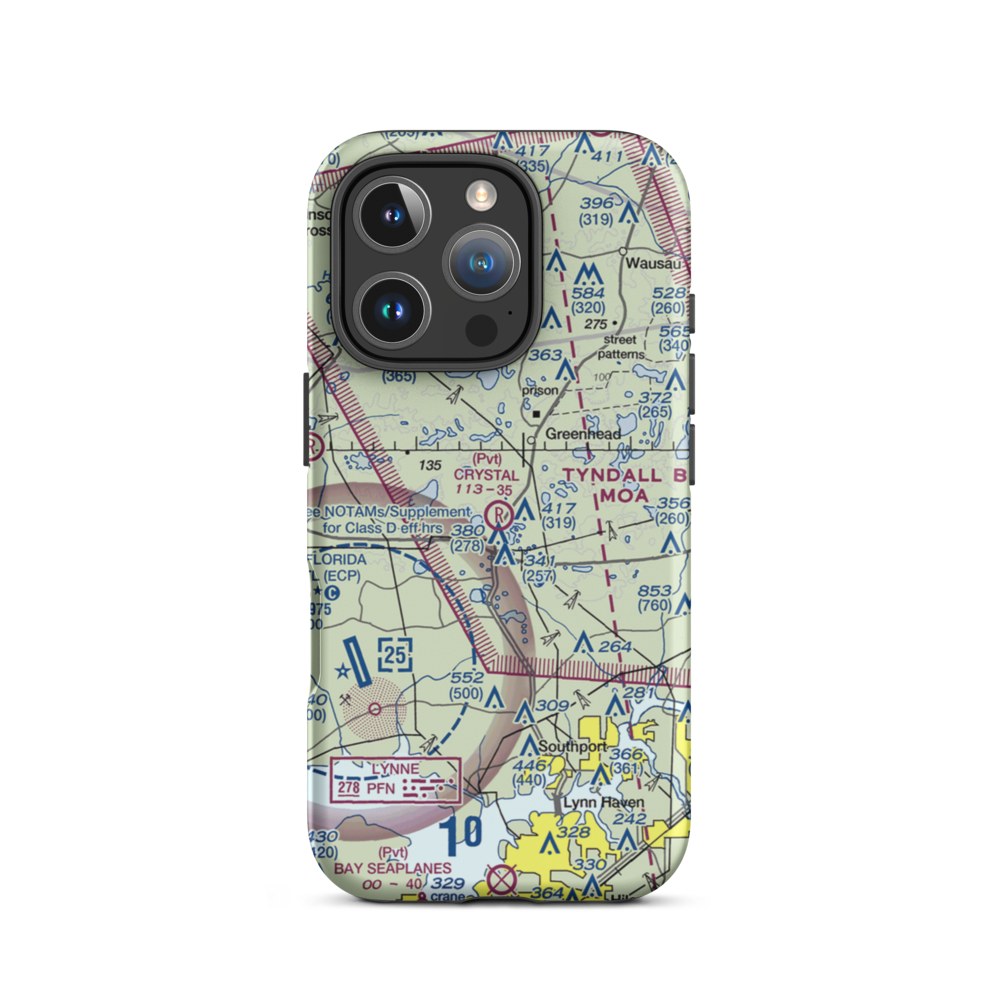 Crystal Village Airport (2FL0) VFR Sectional  Tough iPhone Case iPhone 16 Pro model shown