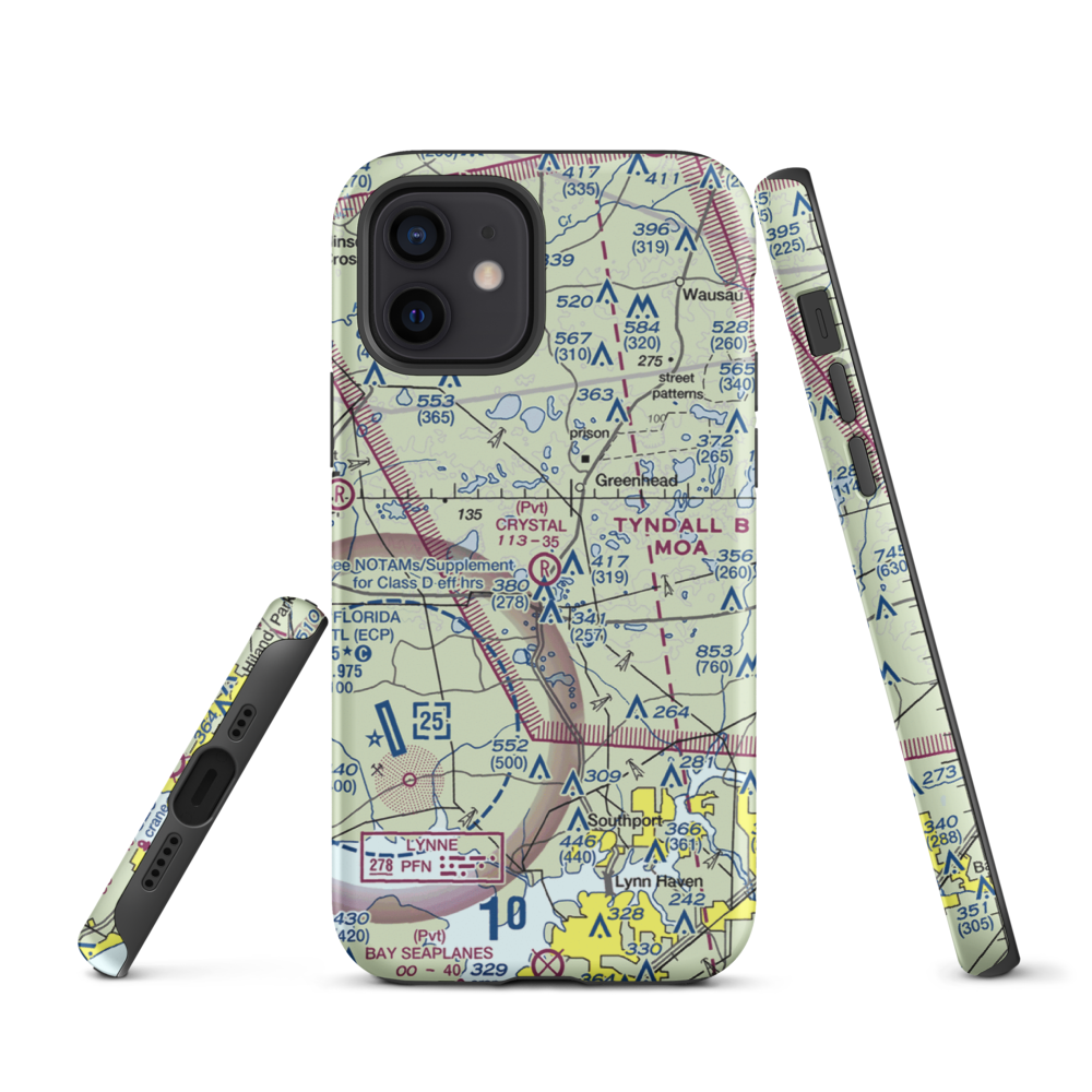 Crystal Village Airport (2FL0) VFR Sectional  Tough iPhone Case iPhone 12 model shown