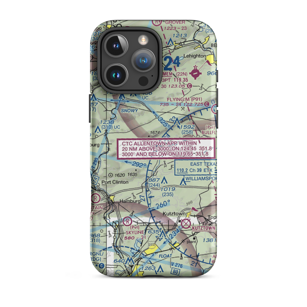 Cuatros Vientos Airport (PA25) VFR Sectional  Tough iPhone Case iPhone 16 Pro Max model shown
