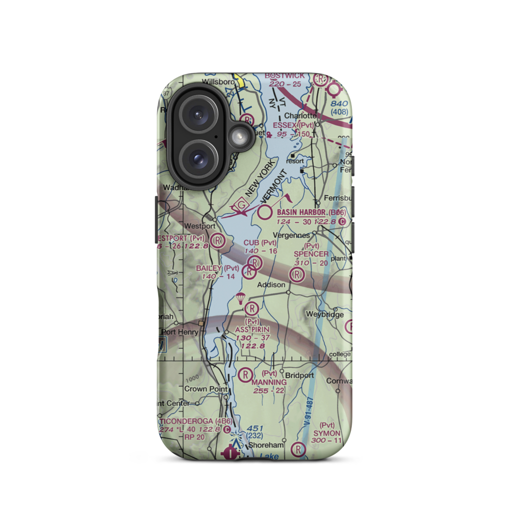 Cub Field (47VT) VFR Sectional  Tough iPhone Case iPhone 16 model shown