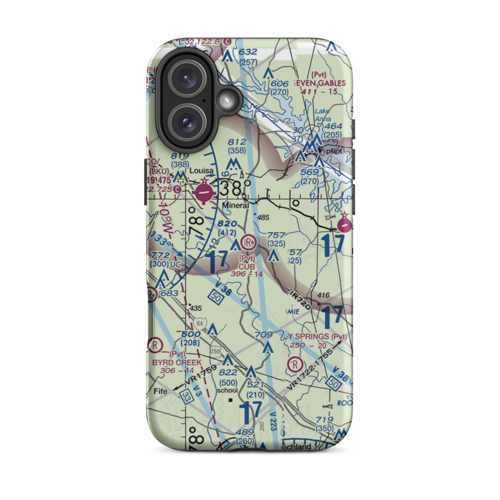 Cub Field (VA81) VFR Sectional  Tough iPhone Case iPhone 16 Plus model shown