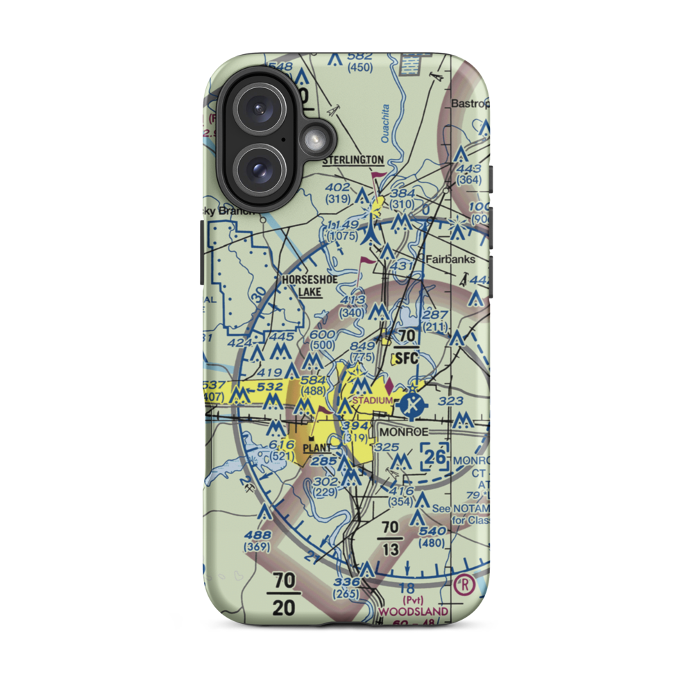 Cuba Farm Airport (LA33) VFR Sectional  Tough iPhone Case iPhone 16 Plus model shown