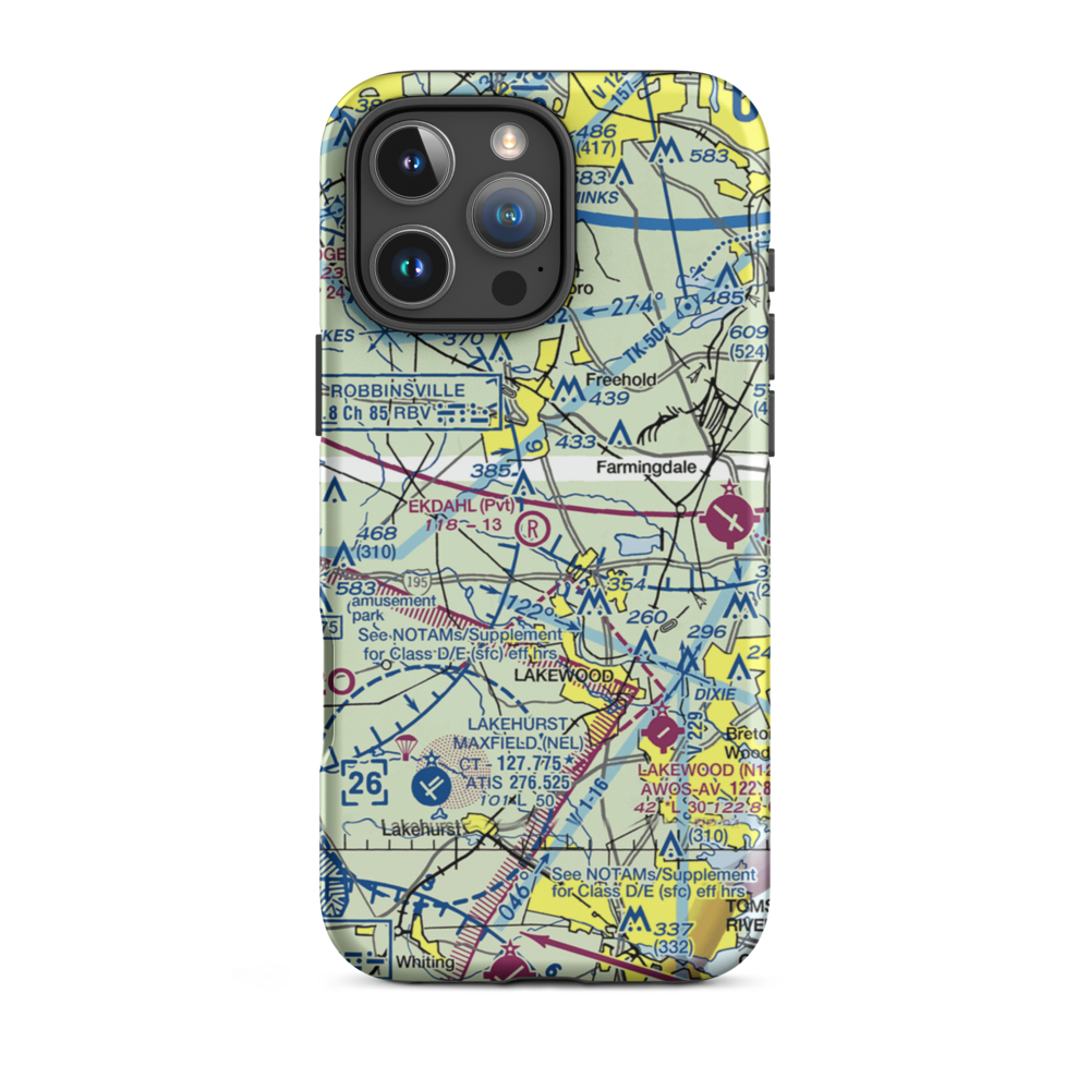 Cuddihy Landing Strip (NJ60) VFR Sectional  Tough iPhone Case iPhone 16 Pro Max model shown