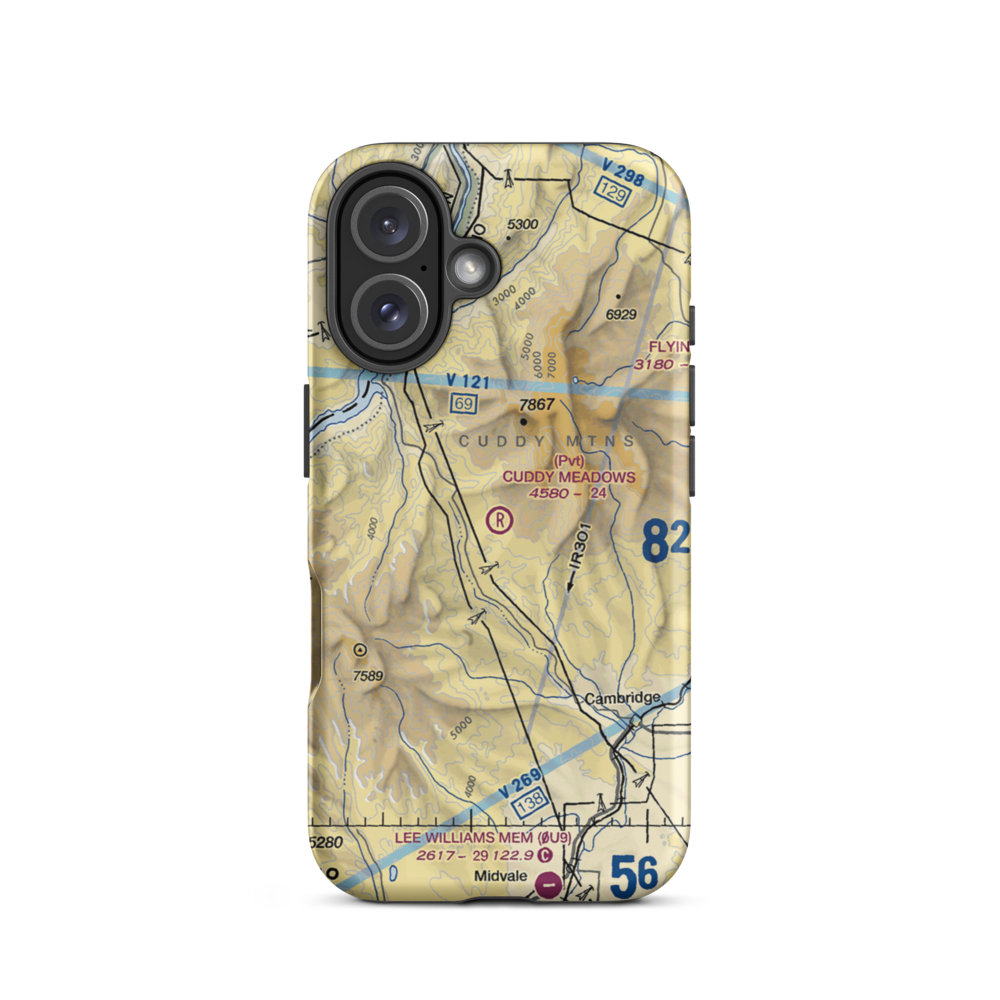 Cuddy Meadows Airport (ID77) VFR Sectional  Tough iPhone Case iPhone 16 model shown