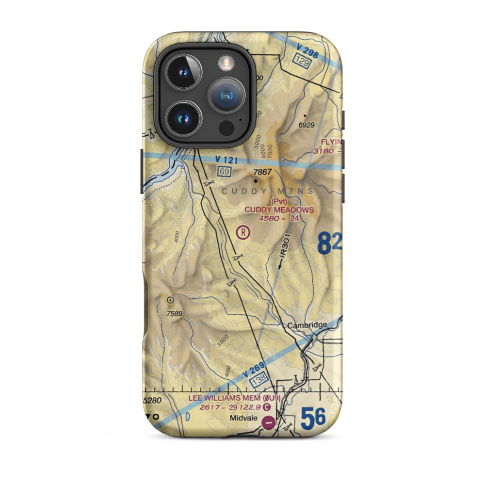 Cuddy Meadows Airport (ID77) VFR Sectional  Tough iPhone Case iPhone 16 Pro Max model shown