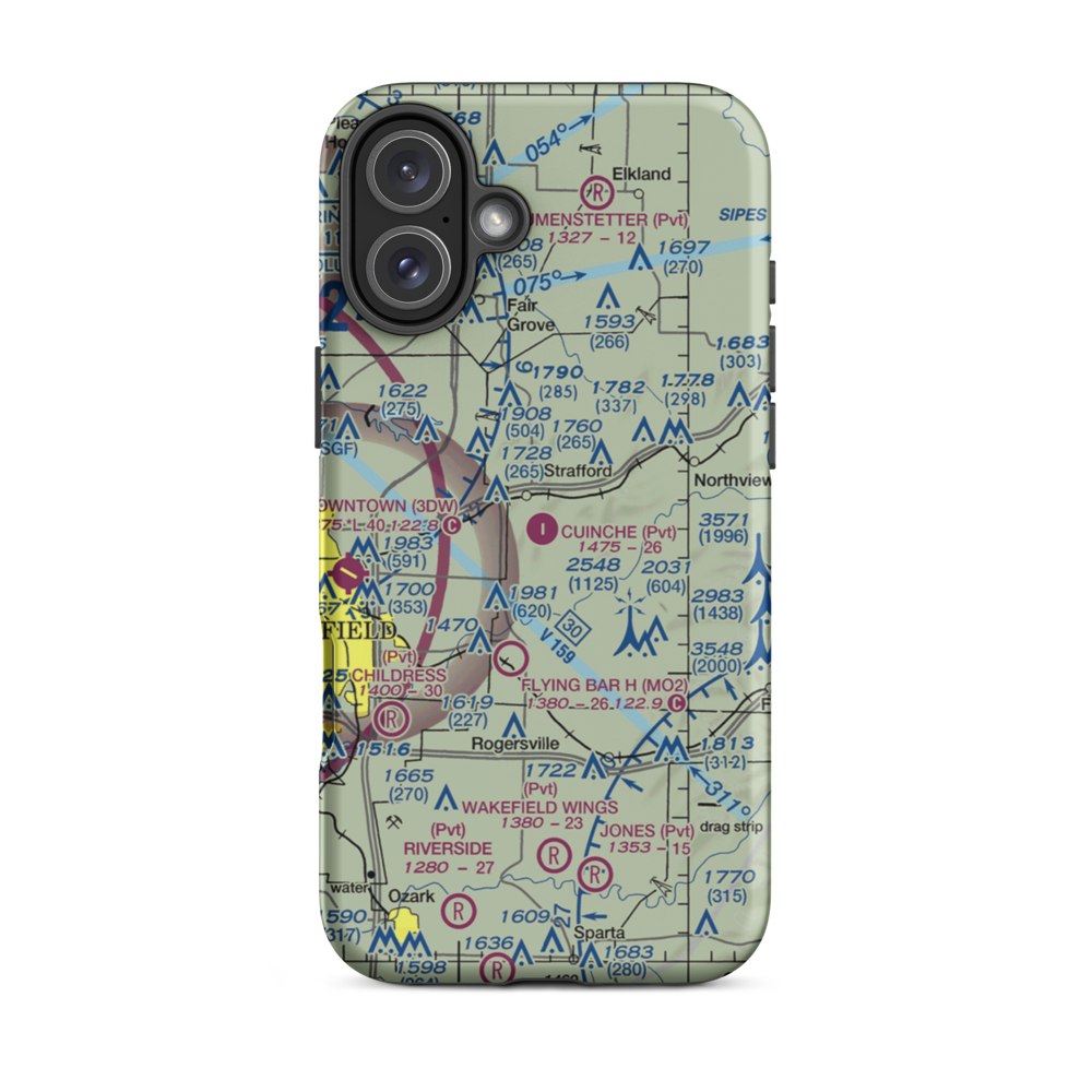 Cuinche Airport (MO01) VFR Sectional  Tough iPhone Case iPhone 16 Plus model shown