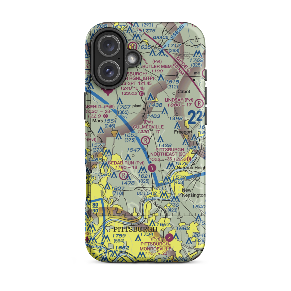 Culmerville Airport (PN38) VFR Sectional  Tough iPhone Case iPhone 16 Plus model shown