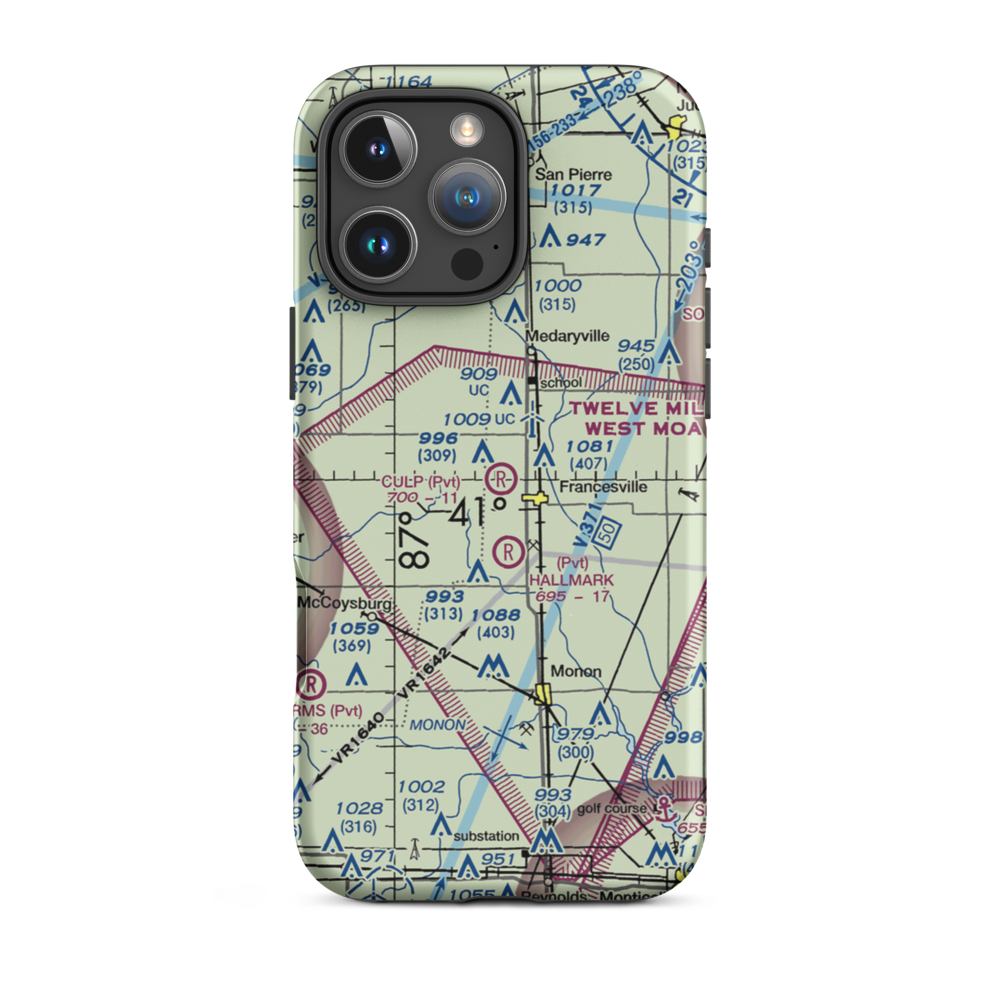 Culp Airport (IN27) VFR Sectional  Tough iPhone Case iPhone 16 Pro Max model shown