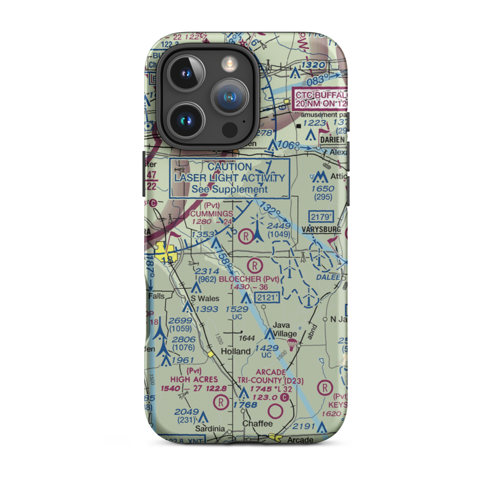 Cummings Airfield (95NY) VFR Sectional  Tough iPhone Case iPhone 16 Pro Max model shown
