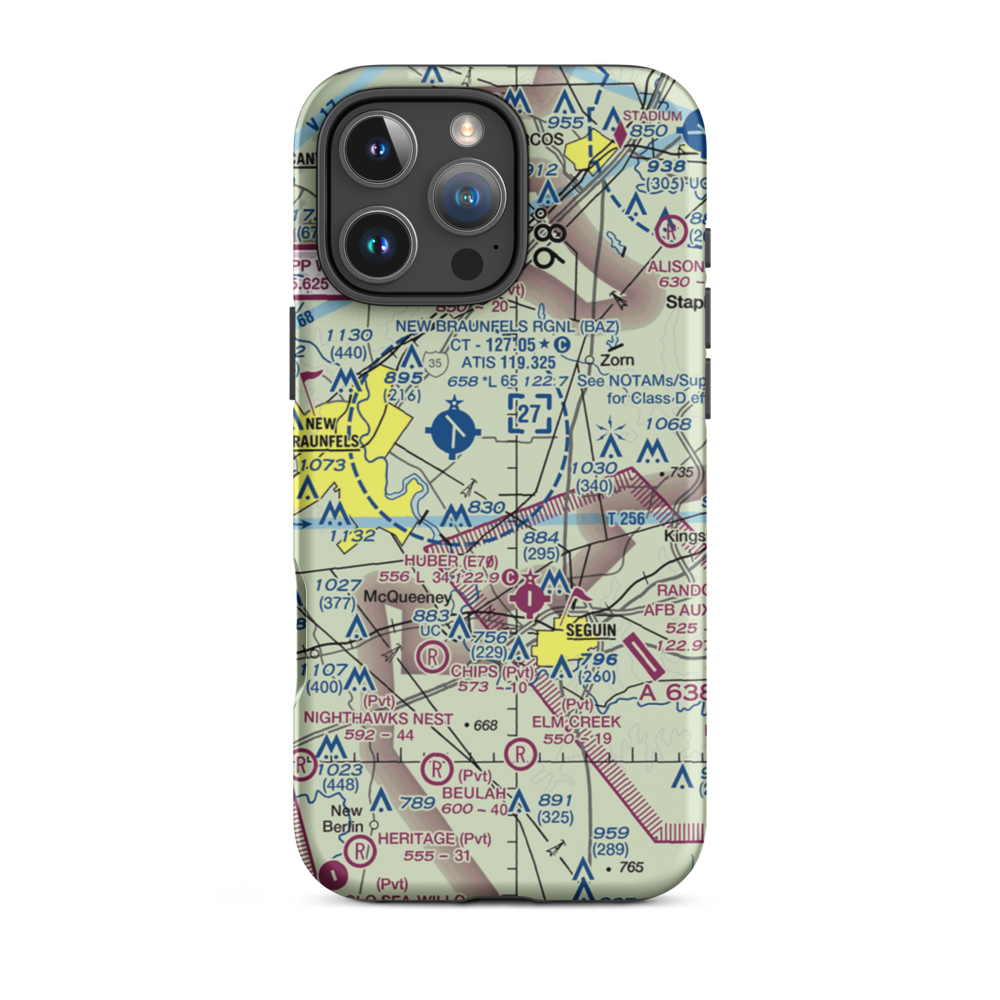 Cunningham Airpark (TX09) VFR Sectional  Tough iPhone Case iPhone 16 Pro Max model shown