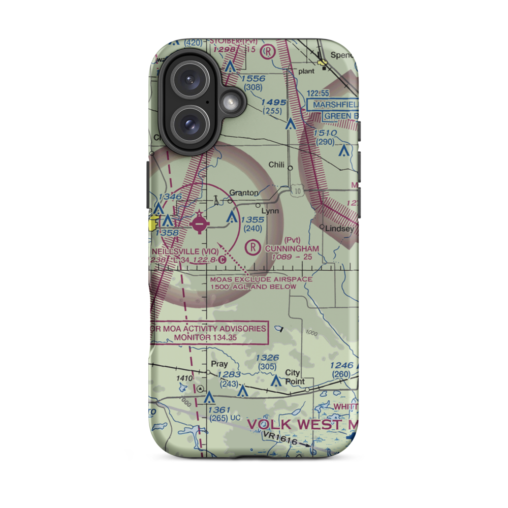 Cunningham Airport (2WN6) VFR Sectional  Tough iPhone Case iPhone 16 Plus model shown