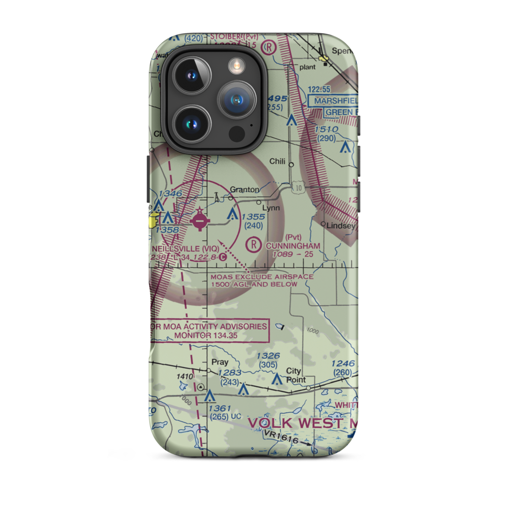 Cunningham Airport (2WN6) VFR Sectional  Tough iPhone Case iPhone 16 Pro Max model shown