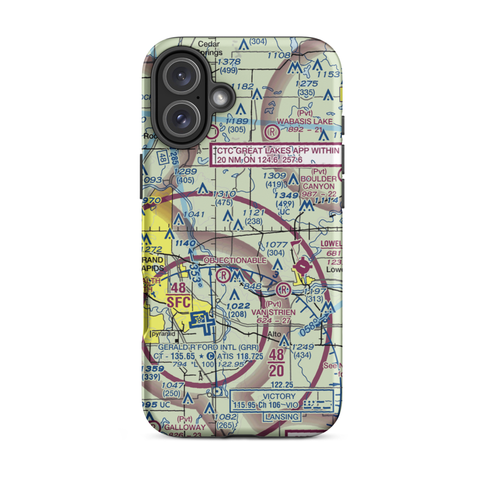 Cupp/Sjvs Landing Strip (8MI8) VFR Sectional  Tough iPhone Case iPhone 16 Plus model shown