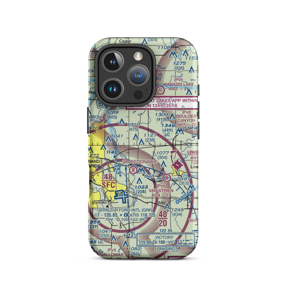Cupp/Sjvs Landing Strip (8MI8) VFR Sectional  Tough iPhone Case iPhone 16 Pro model shown