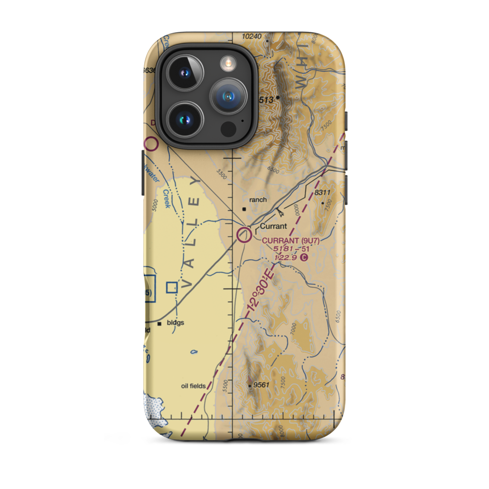 Currant Ranch Airport (9U7) VFR Sectional  Tough iPhone Case iPhone 16 Pro Max model shown