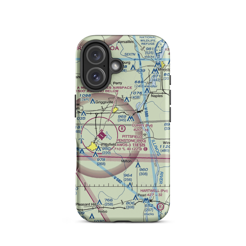Curry Airport (51IS) VFR Sectional  Tough iPhone Case iPhone 16 model shown