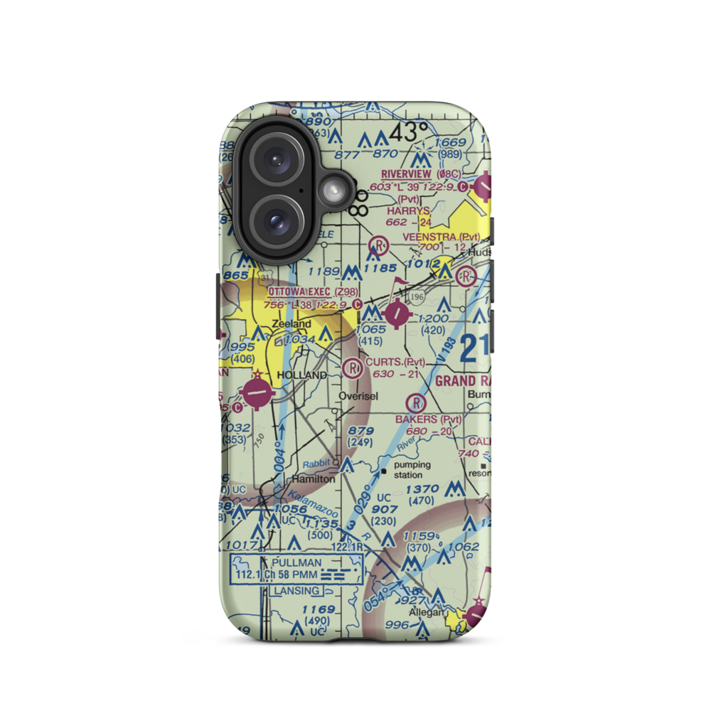 Curt's Place Airport (6MI3) VFR Sectional  Tough iPhone Case iPhone 16 model shown