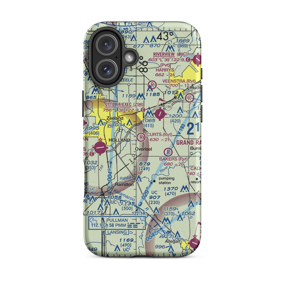 Curt's Place Airport (6MI3) VFR Sectional  Tough iPhone Case iPhone 16 Plus model shown