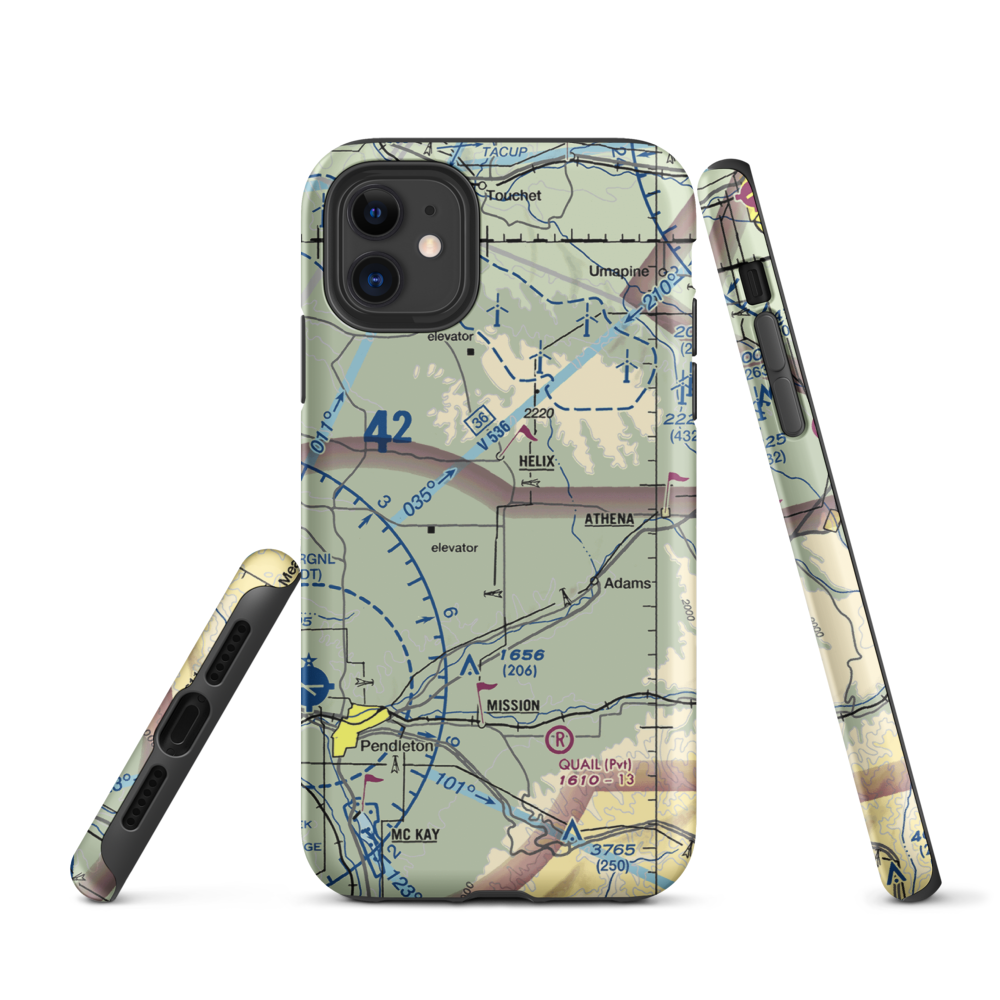 Curtis Airfield (OG08) VFR Sectional  Tough iPhone Case iPhone 11 model shown