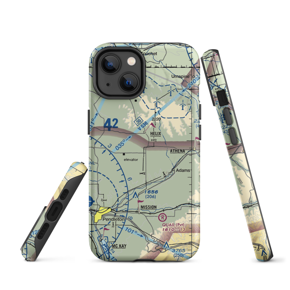 Curtis Airfield (OG08) VFR Sectional  Tough iPhone Case iPhone 14 model shown