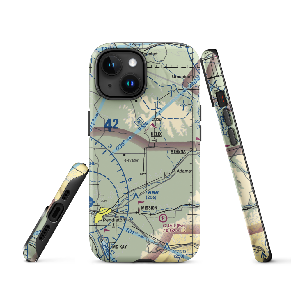 Curtis Airfield (OG08) VFR Sectional  Tough iPhone Case iPhone 15 model shown