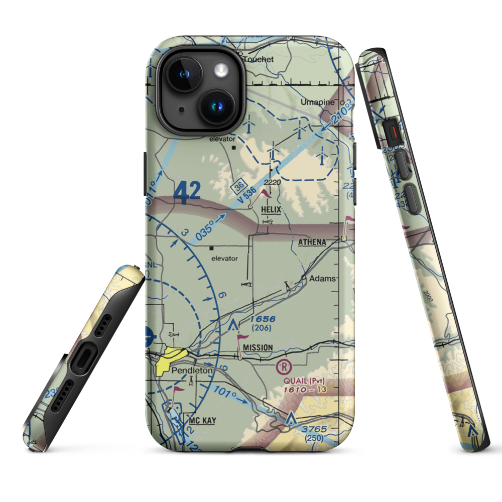 Curtis Airfield (OG08) VFR Sectional  Tough iPhone Case iPhone 15 Plus model shown