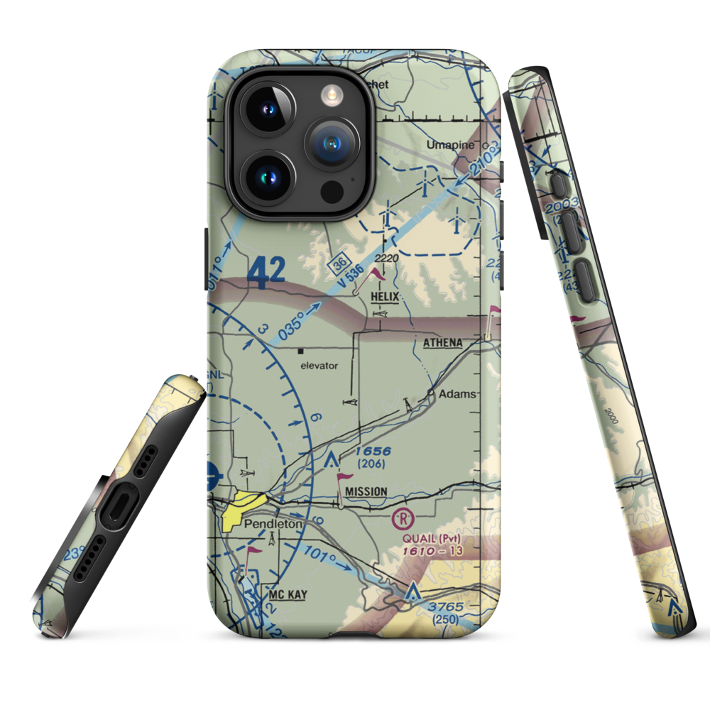 Curtis Airfield (OG08) VFR Sectional  Tough iPhone Case iPhone 15 Pro Max model shown
