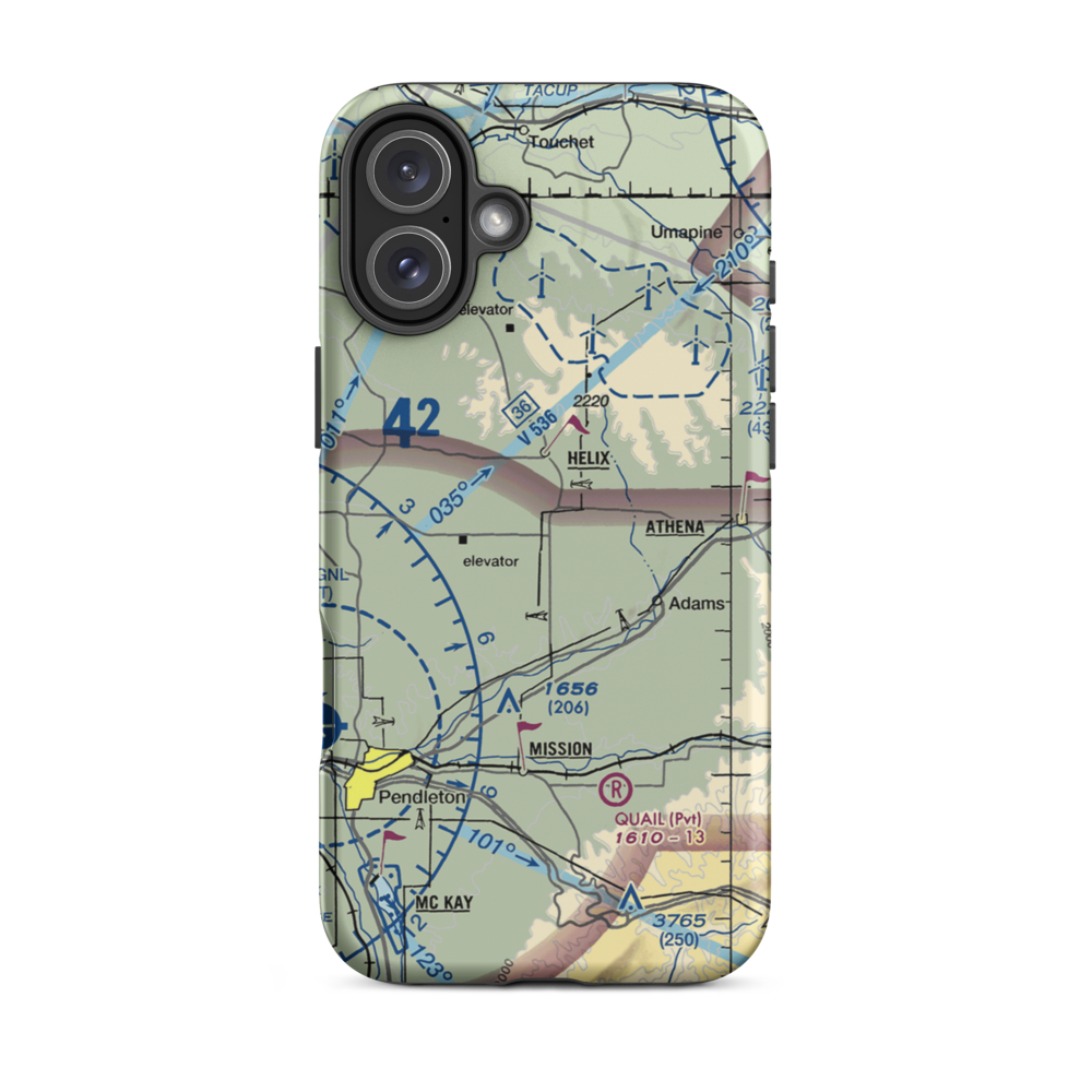 Curtis Airfield (OG08) VFR Sectional  Tough iPhone Case iPhone 16 Plus model shown